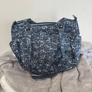NWOT Lug Scuttle Leopard Navy Bag